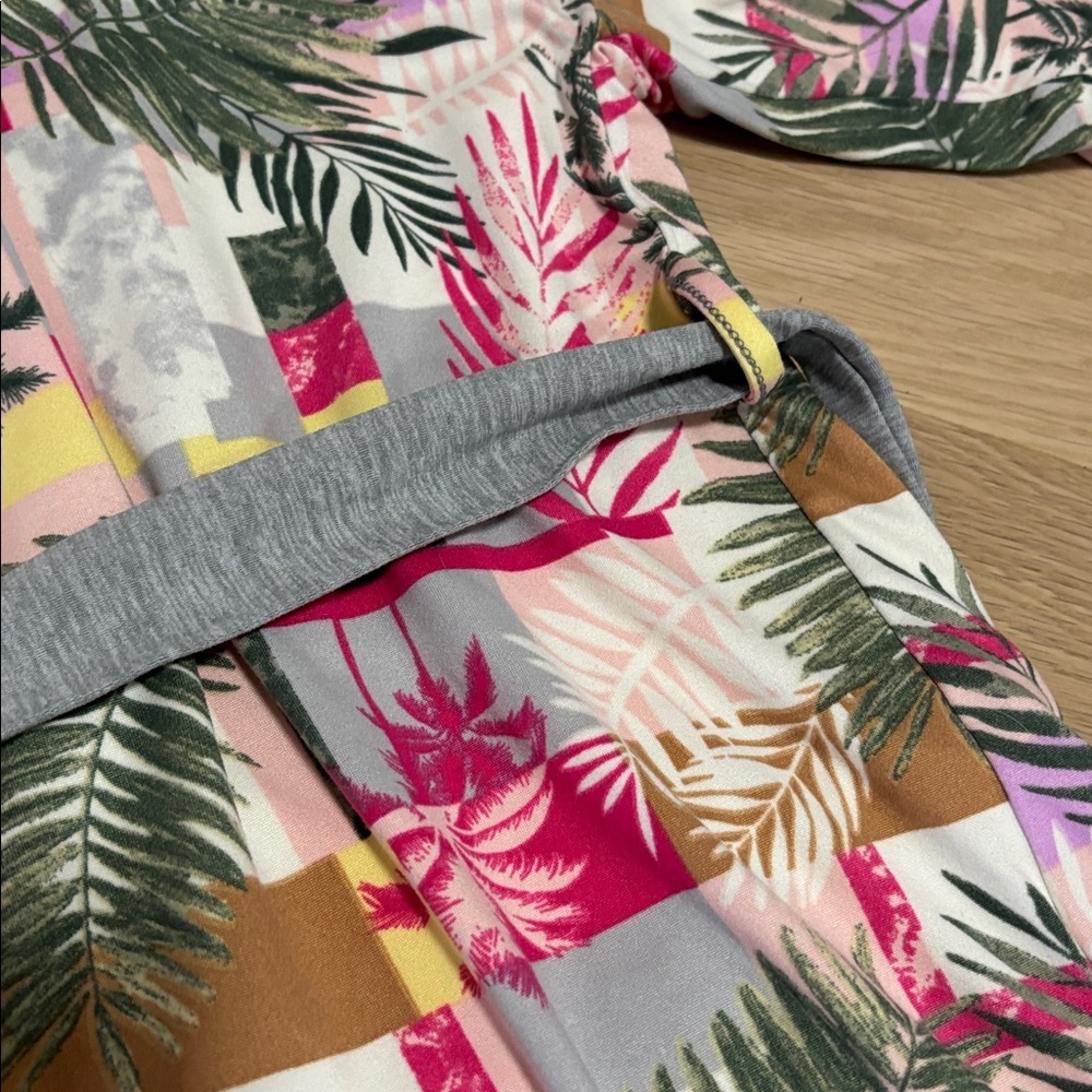 MEXX (XL) Tropical Floral Robe Soft Loungewear Soft Stretch Cozy Oversize NEW - Picture 11 of 14